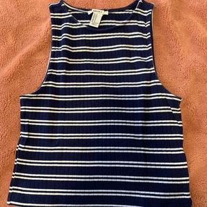 White & Blue cropped tank top